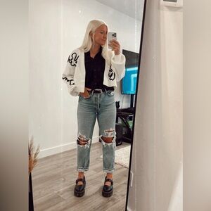 Anthropologie Maeve Cropped Floral Cardigan Sweater